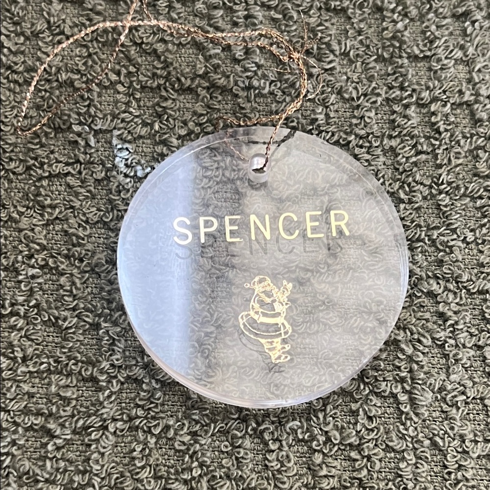 Vintage Personalized SPENCER Holiday Ornament Set - Copper, Wood and Acrylic - Picture 4 of 5